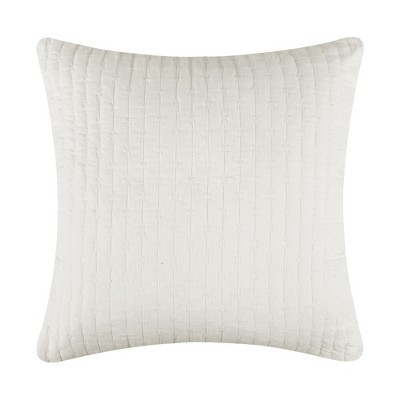 Cross Stitch Cream Square Pillow 18x18 - Levtex Home | Target