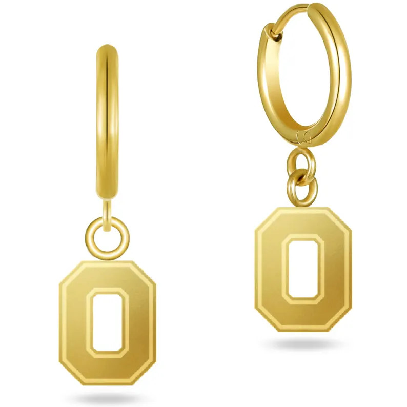 Stone Armory Officially Licensed Ohio State Buckeyes Earrings \u2013 18K Gold-Plated Stainless St... | Etsy (Global)