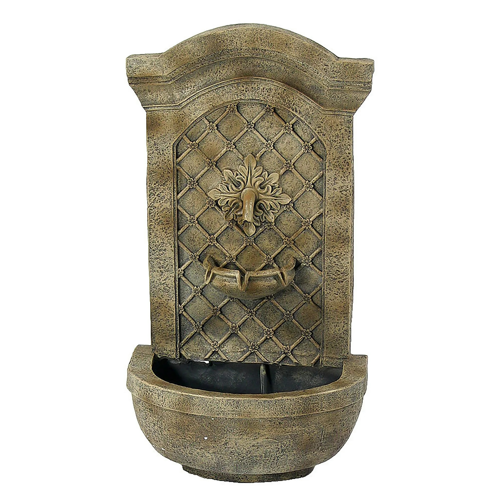 Sunnydaze 31"H Electric Polystone Rosette Leaf Outdoor Wall-Mount Water Fountain, Florentine Ston... | Walmart (CA)