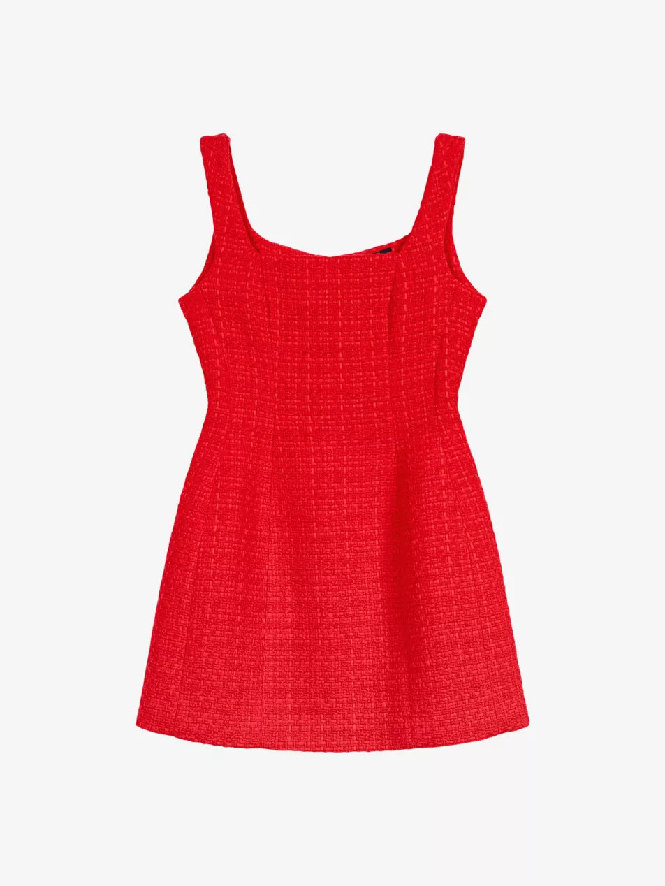 Square-neck tweed cotton-blend mini dress | Selfridges