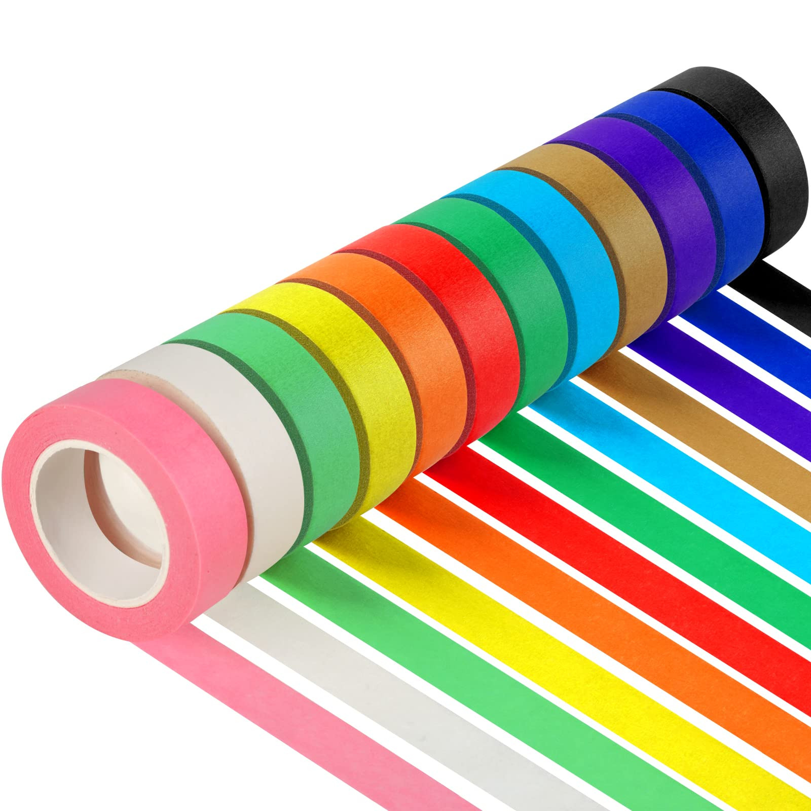 Guirnd 12PCS Colored Masking Tape, Kids Art Supplies, DIY Craft Tape, Colored Tape Rolls, Colored... | Amazon (US)