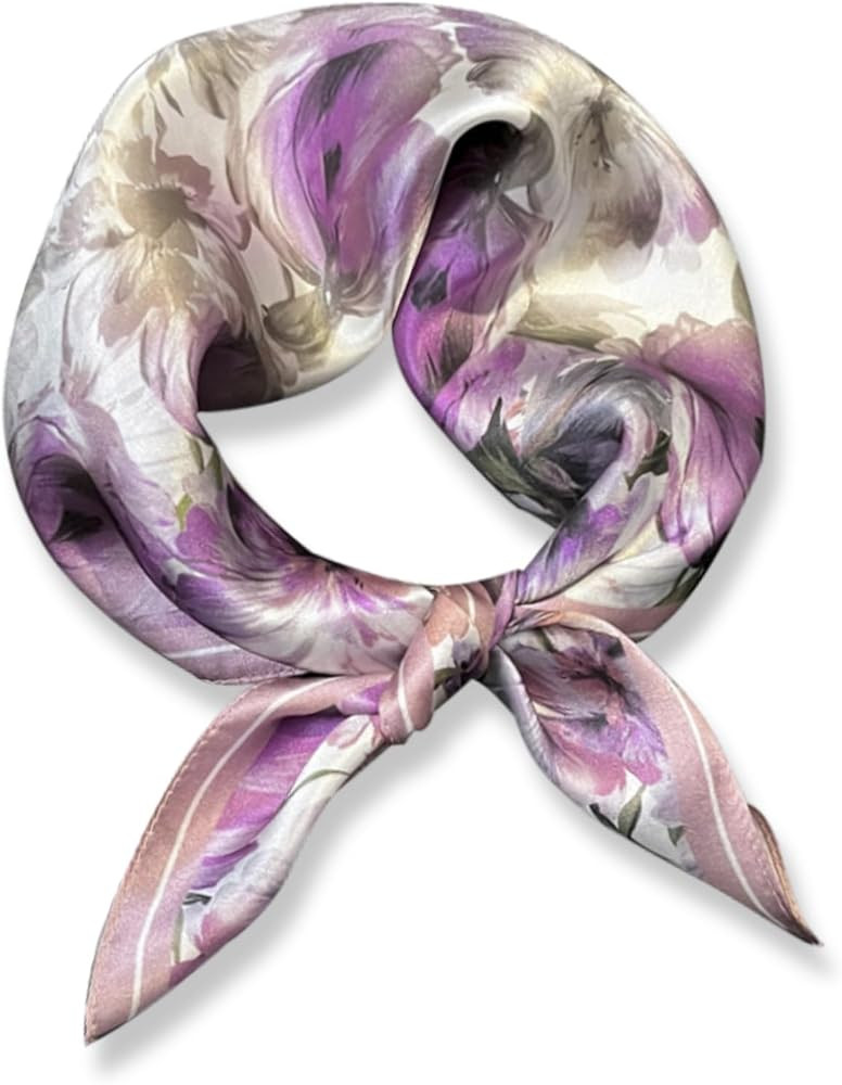 PoeticEHome 100% Mulberry Silk Neck Scarf 21"x21" Small Square Scarfs for Women Gift Packed | Amazon (US)