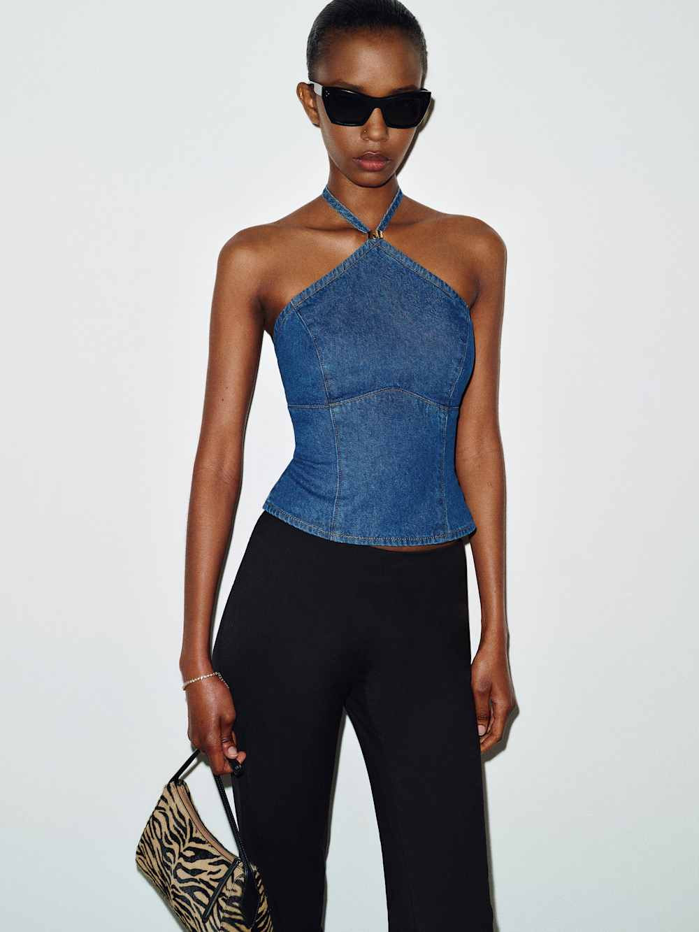 Meghan Denim Halter Top | Reformation (Global)