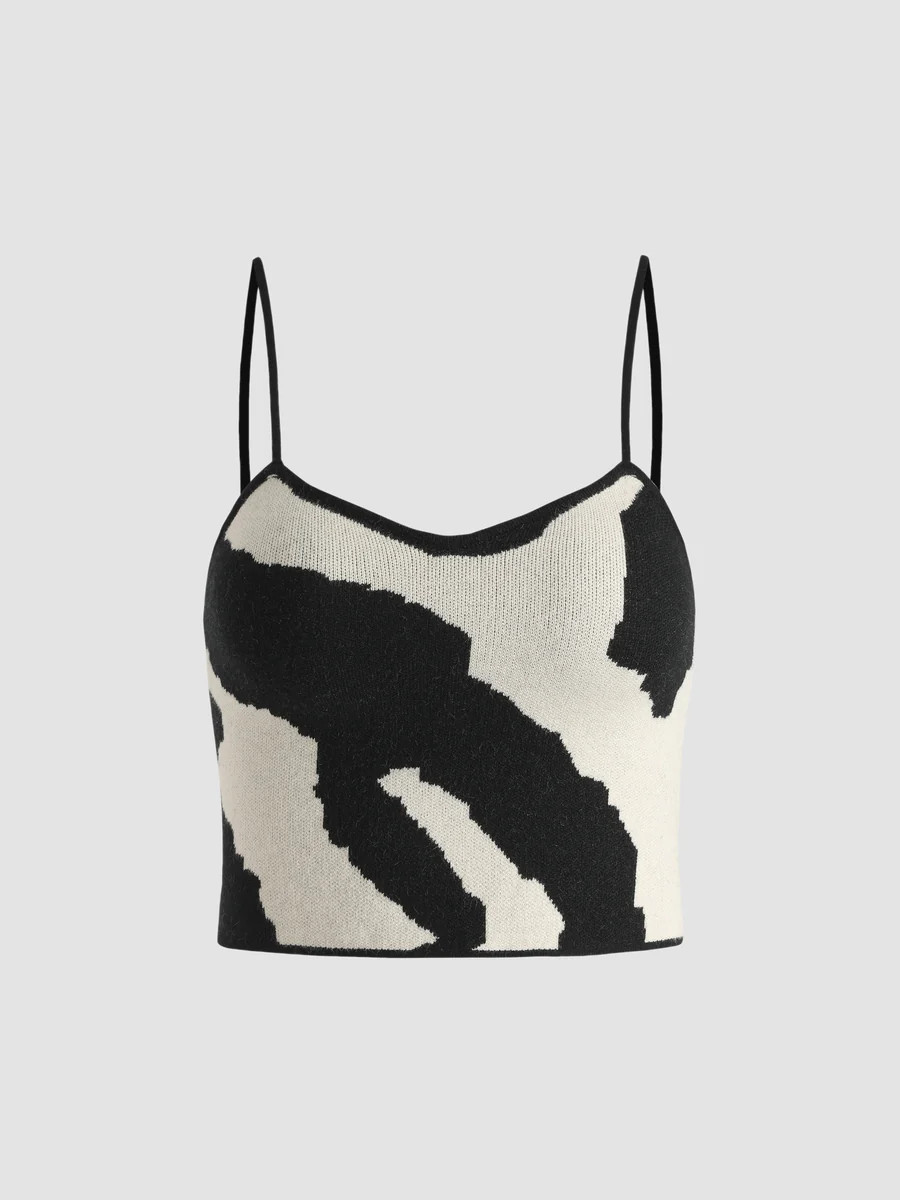 Zebra Print Knit Tank Top | Cider