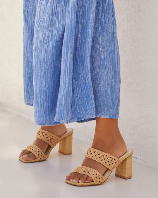 Barbara Raffia Open Toe Heeled Sandal | VICI