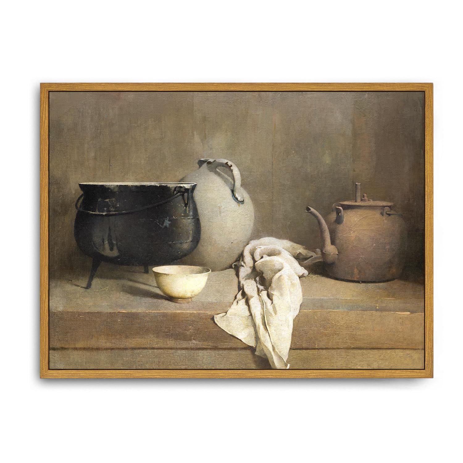 Roslynity Framed Canvas Wall Art Vintage Print Oil Paintings Pottery Still Life Farmhouse Country... | Amazon (US)