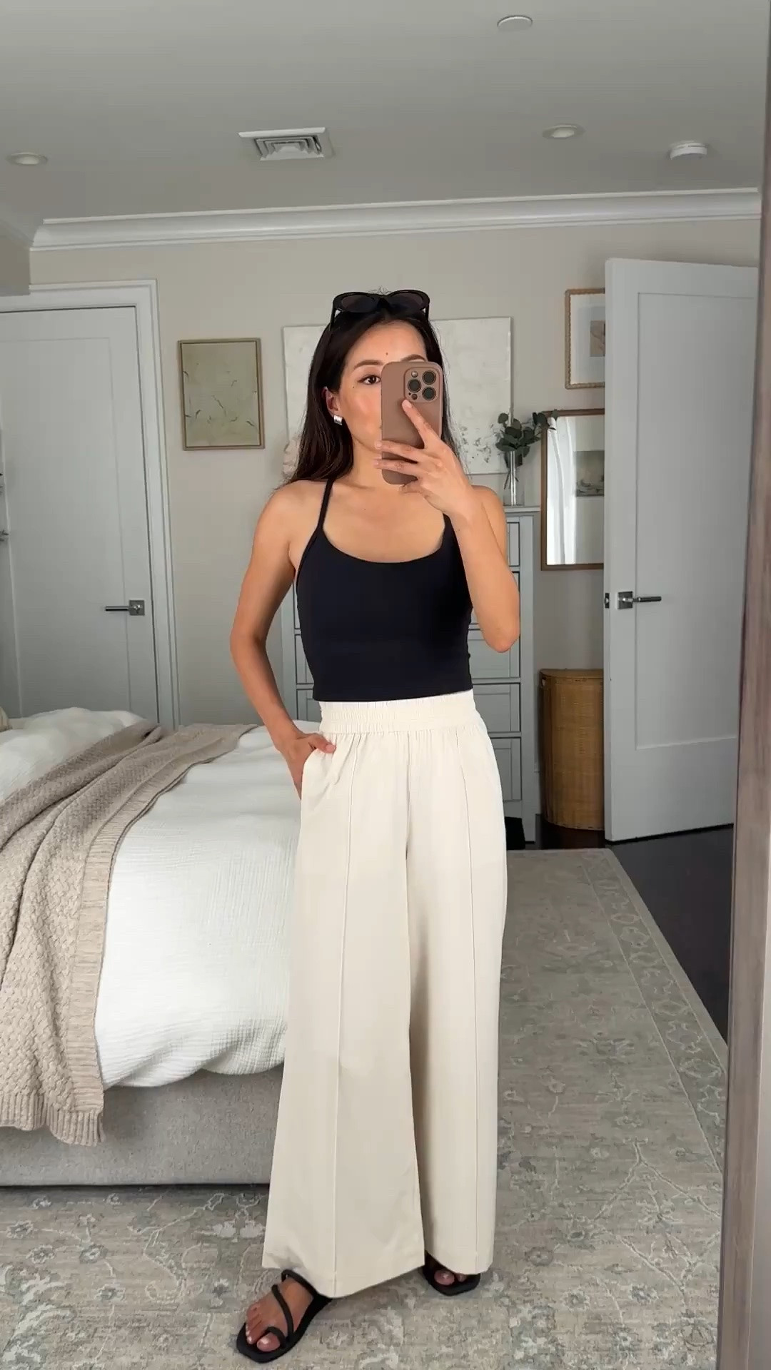 Sizing info below! 
• Breezily pants XXS 25” cropped length travel friendly and machine washable 
• Lululemon Flow Y cropped tank XS, length perfect for petites. Built in shelf bra with light removable padding, I removed it here. 
• Crocs sandals 5 size down if between 

Petite friendly travel pants, comfortable outfit for errands, easy mom outfit

#LTKPetite #LTKTravel #LTKootd