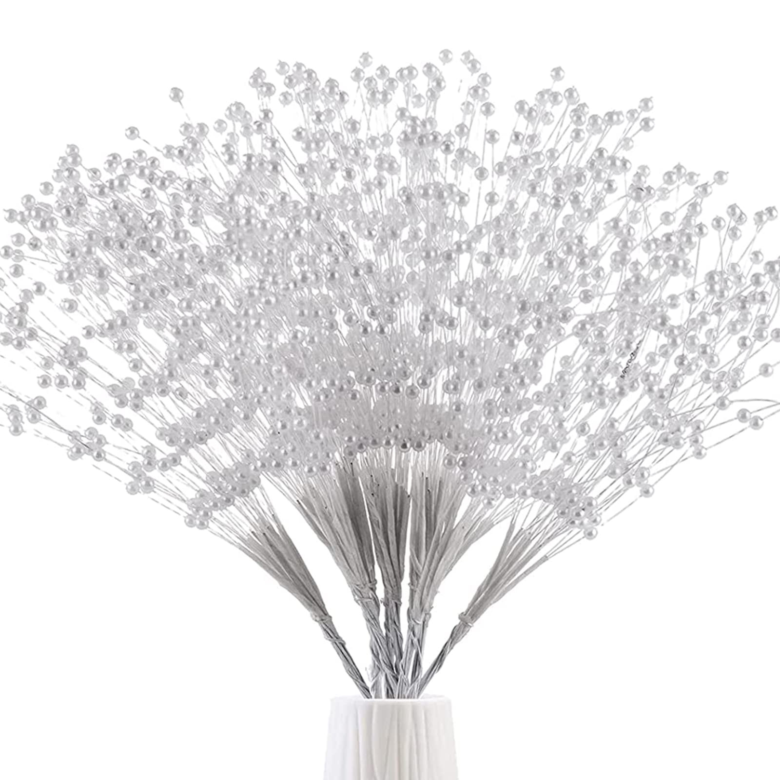 50pcs 4mm Pearls String Beaded Bouquet Spray Sticks for Bridal Beaded Wedding Party Table Decorat... | Amazon (US)