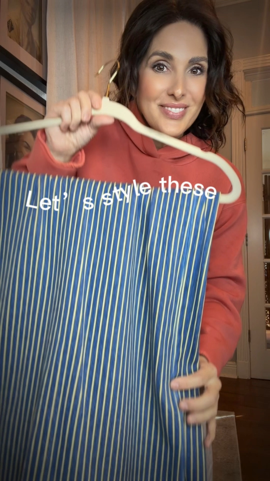 Stepping into my day like... 
Wide-leg pinstripes + bold color = instant
mood boost.
#widelegpants,#ootdstyle,#styleinspo2026
,#womenover40


#LTKOver40 #LTKootd #LTKgrwm