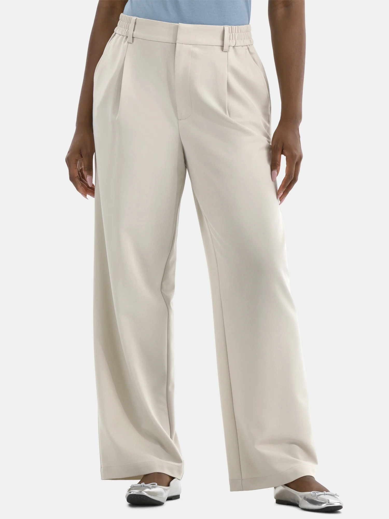 Time and Tru Women's Slouchy Tailored Pants, 30" Inseam, Sizes 0-18 | Walmart (US)