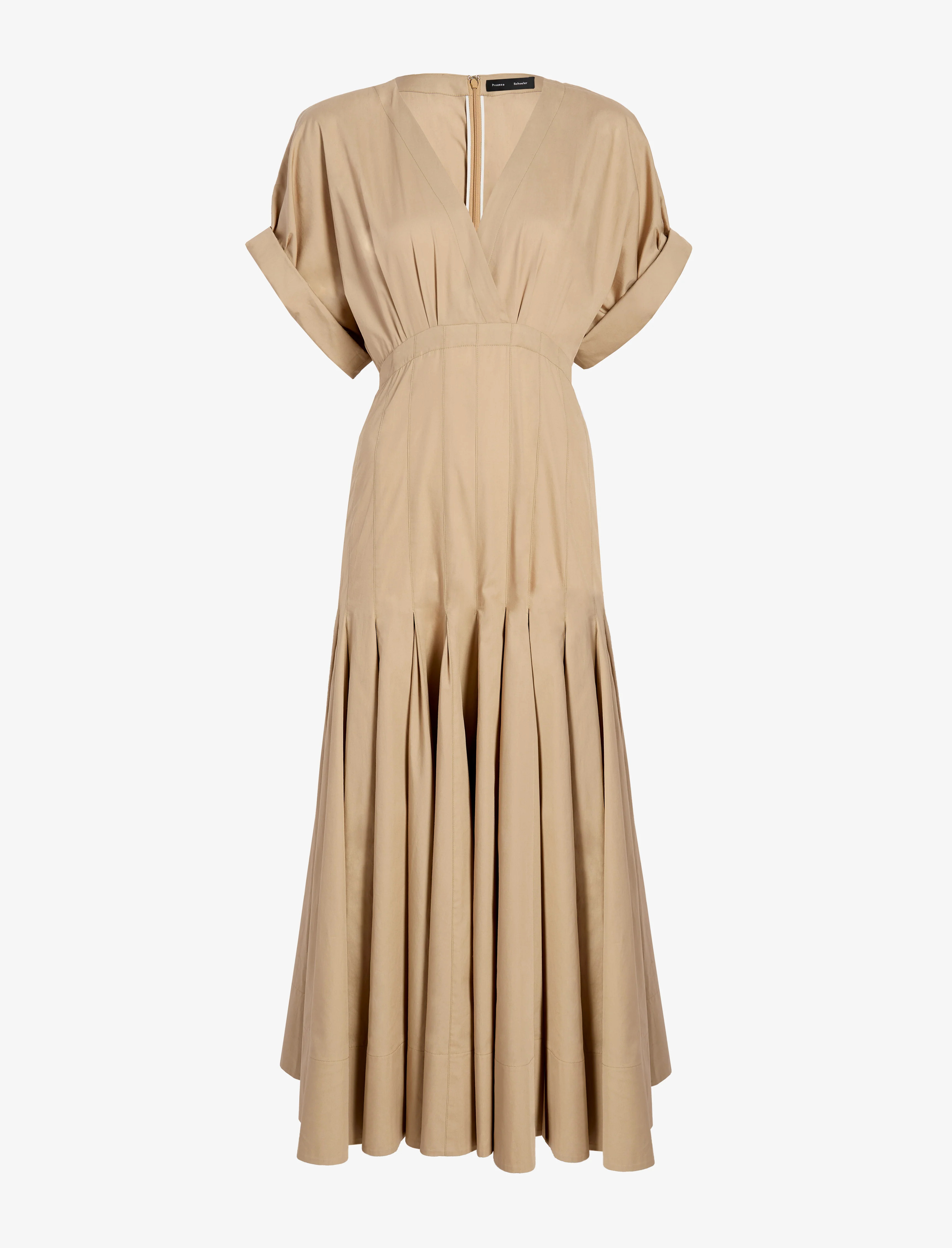 The Ciara Dress in Eco Compact Poplin is crafted to a fit-and-flare silhouette with a V-neckline ... | Proenza Schouler LLC