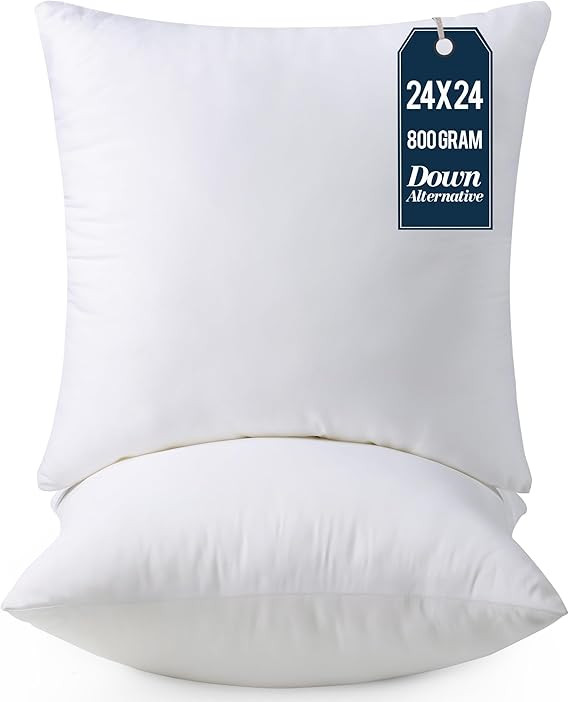 Utopia Bedding Throw Pillows Insert (Pack of 2, White) - 24 x 24 Inches Bed and Couch Pillows - I... | Amazon (US)
