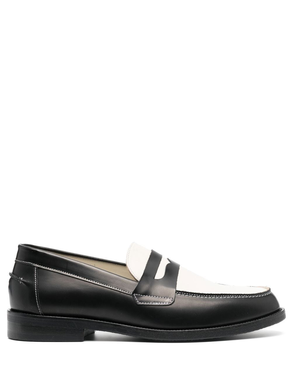 DUKE & DEXTER Esquire colour-block leather loafers - Black | Farfetch Global