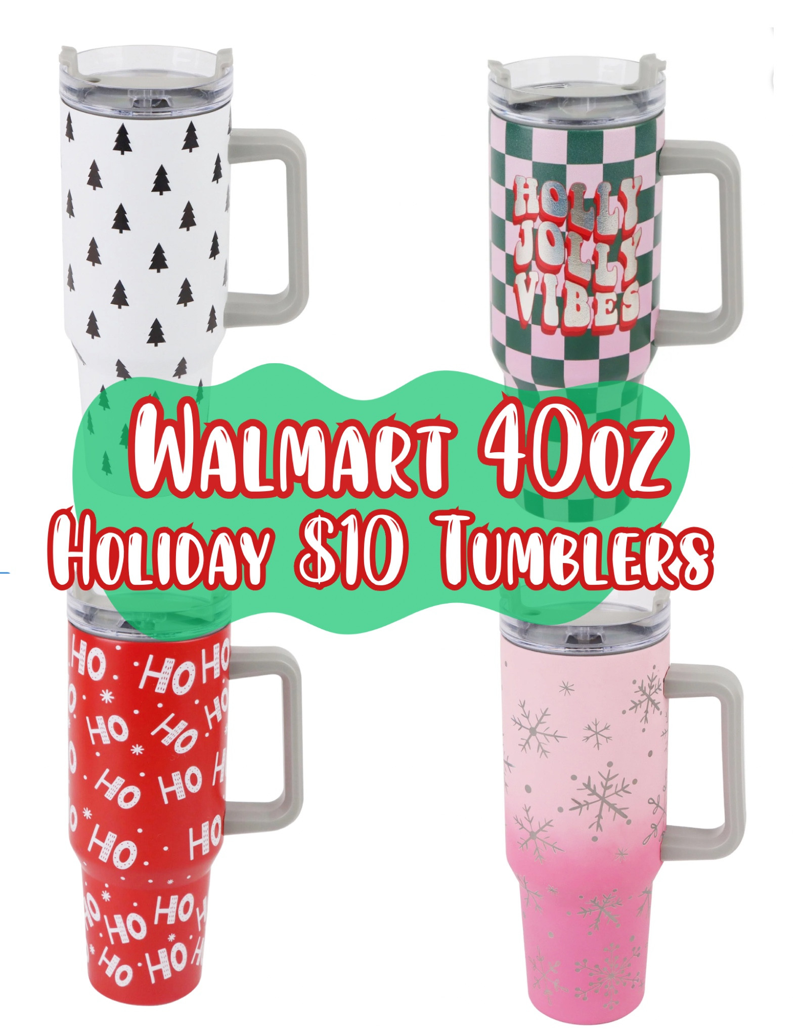 Holiday vibes are here with these festive 40oz tumblers from Walmart, and they’re only $10! Perfect for keeping your drinks hot or cold during the holiday season. 🎄✨ Which design is your favorite? #HolidayTumblers #HolidayVibes #WalmartFinds #HolidayGiftIdeas #BudgetFriendly #40ozTumbler #LTKHoliday #LTKSeasonal #LTKHome #LTKunder50 #LTKDeals 