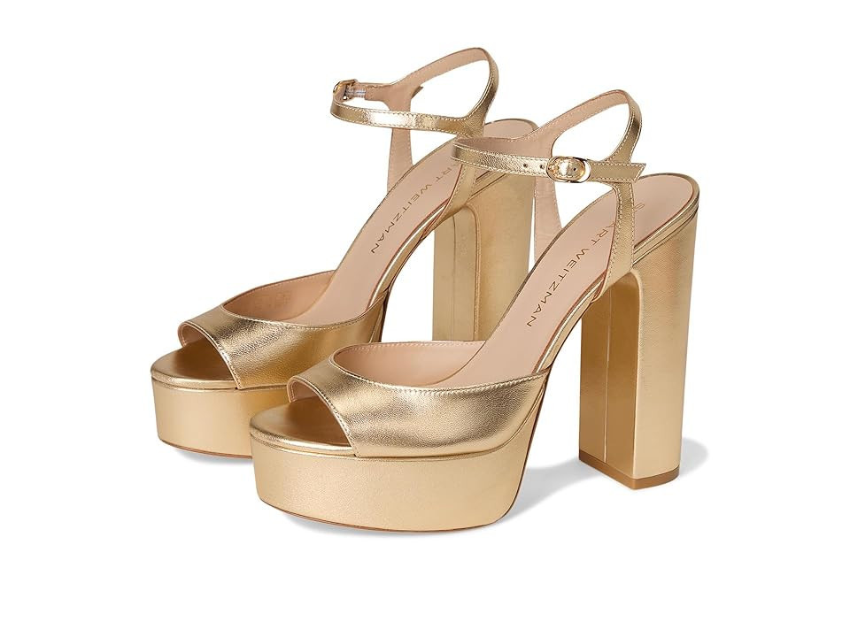 Stuart Weitzman Dayna Boost Platform Women's Shoes Golden : 10 N, Leather | Zappos