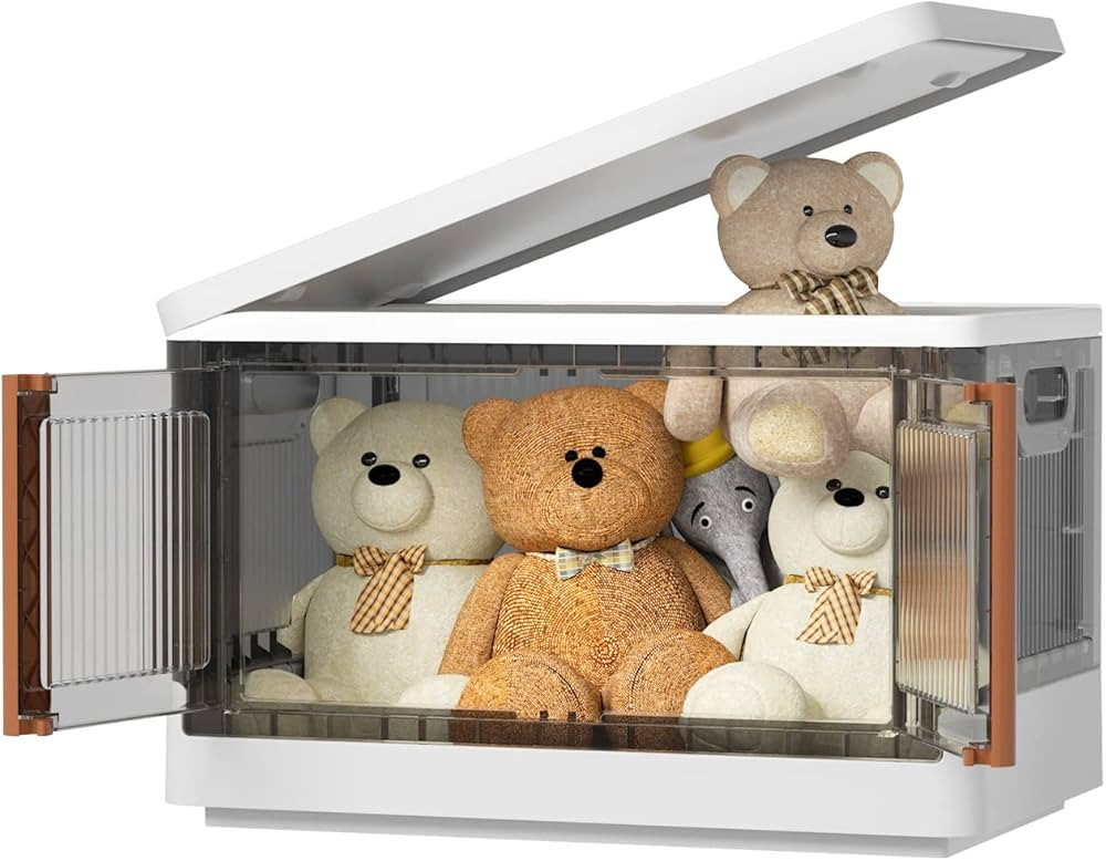 Storage Bins with Lids - Collapsible Plastic Storage Bins for Closet Organizer, 8.4Gal Folding St... | Amazon (US)