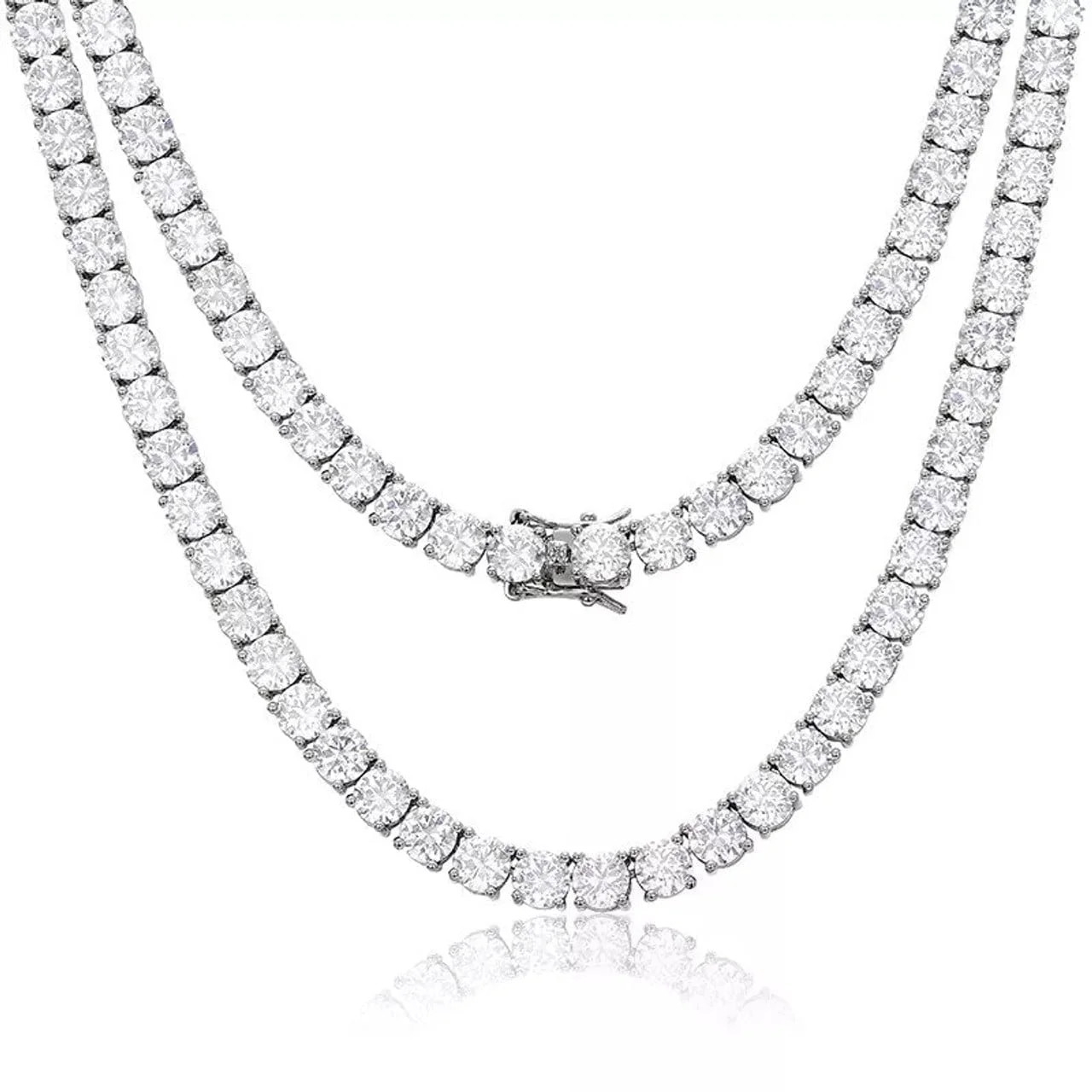 Cate & Chloe Priscilla 18k White Gold Plated Necklace with Simulated Diamond Crystals for Women -... | Walmart (US)