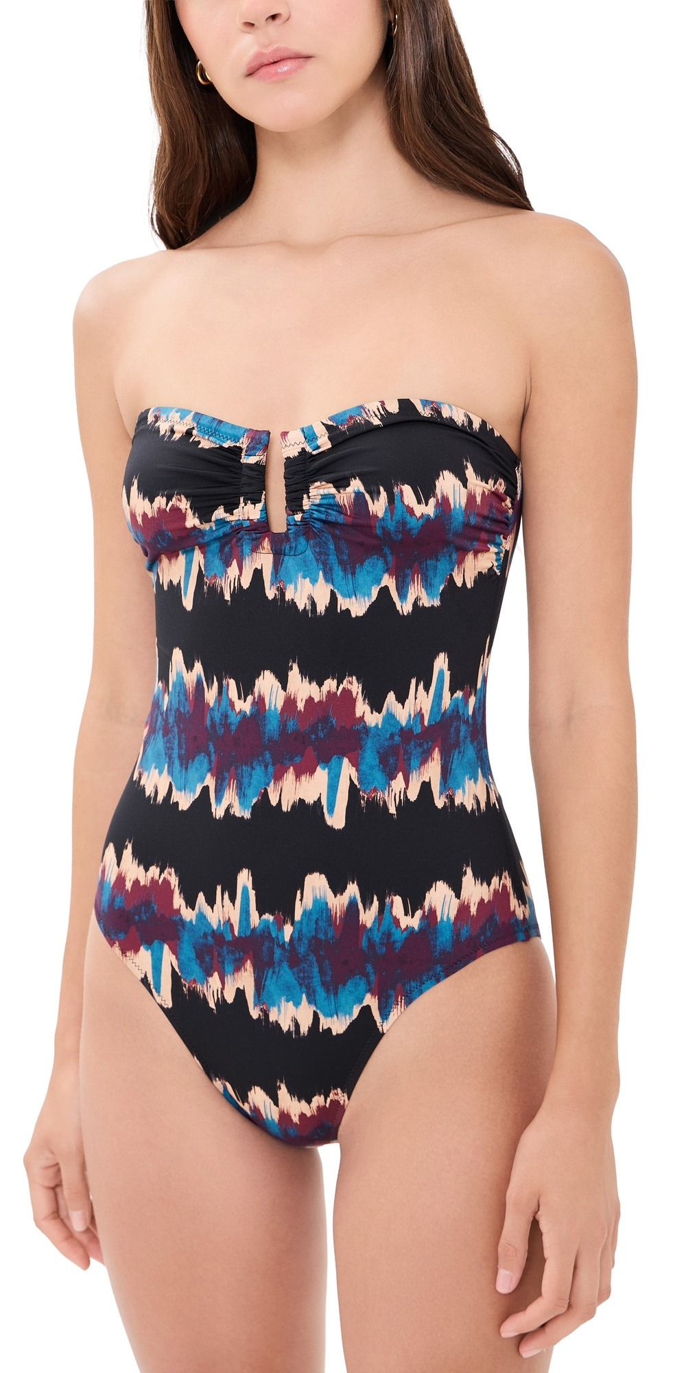 Ulla Johnson Monterey Strapless Maillot One Piece Alloy L | Shopbop