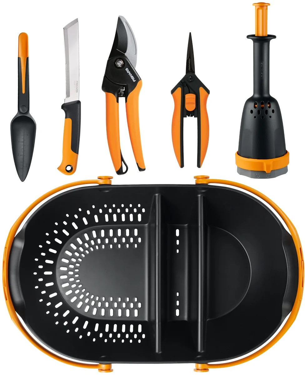 Fiskars Food Gardening Tool Set with Harvest Basket, 6 Piece Bundle | Walmart (US)