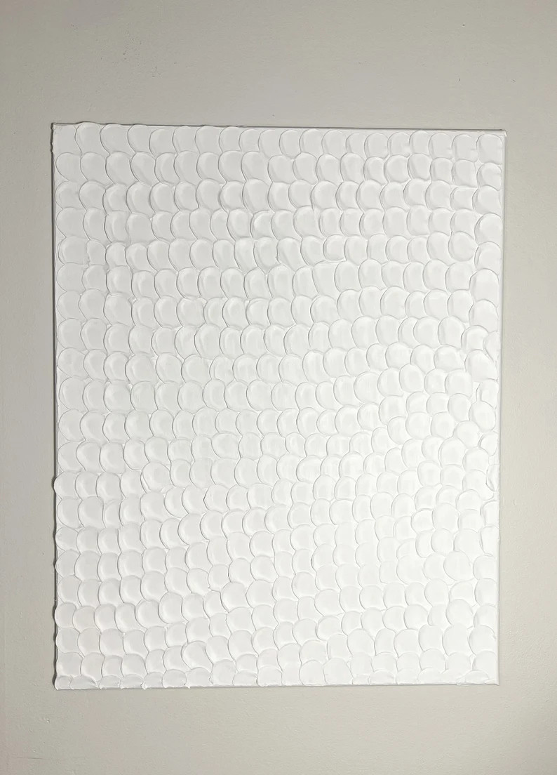 White Texture Canvas Painting / Spackle art / Abstract Texture Canvas / 16”x20” | Etsy (US)