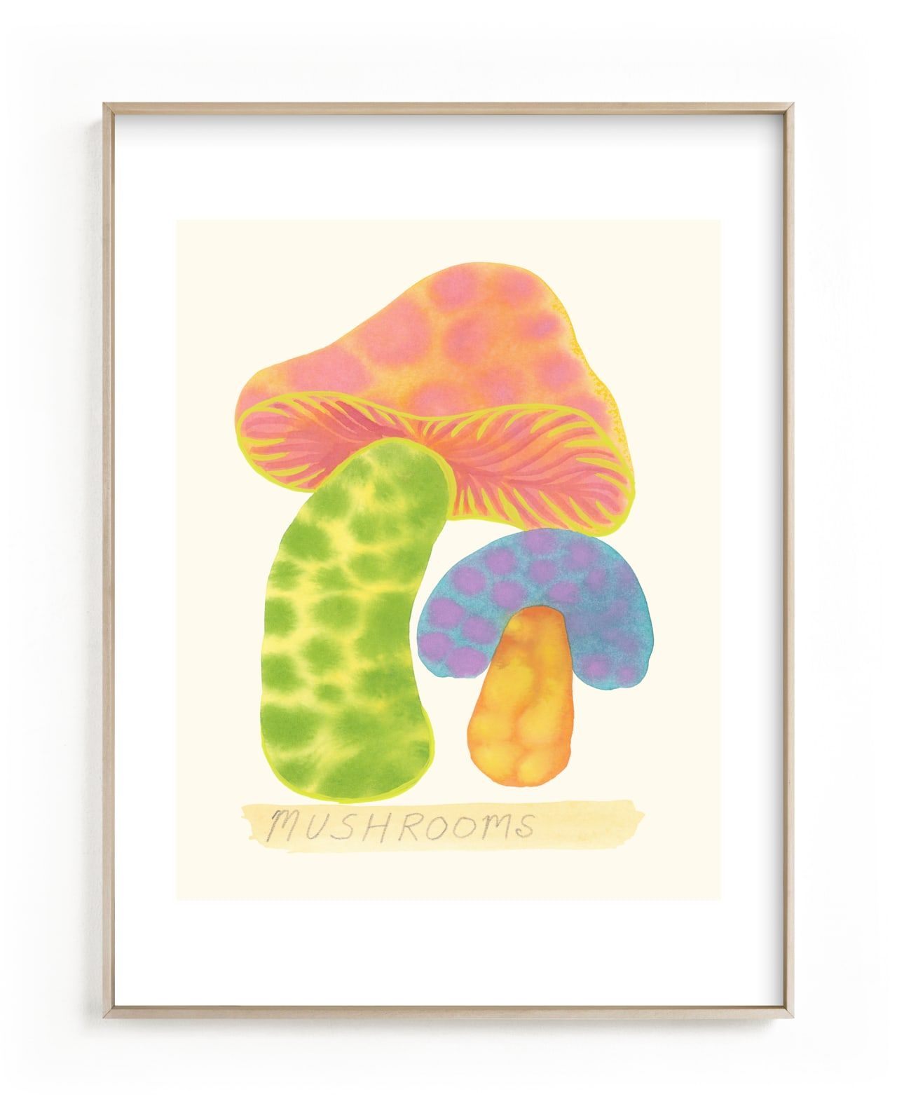 "mushrooms" - Painting Limited Edition Art Print by Renée Stramel. | Minted