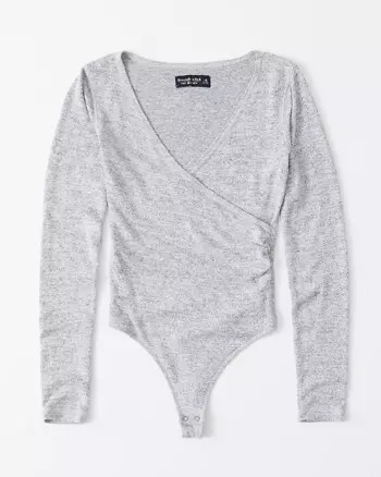 Long-Sleeve Wrap-Front Bodysuit | Abercrombie & Fitch US & UK