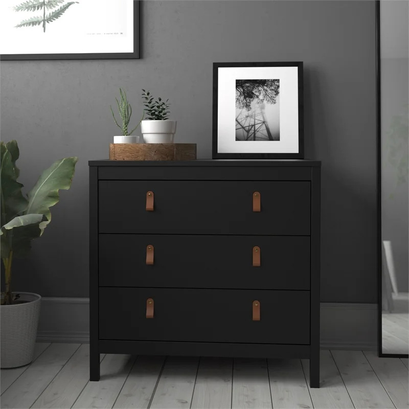 Madrid 3 Drawer Chest, Black Matte | Walmart (US)