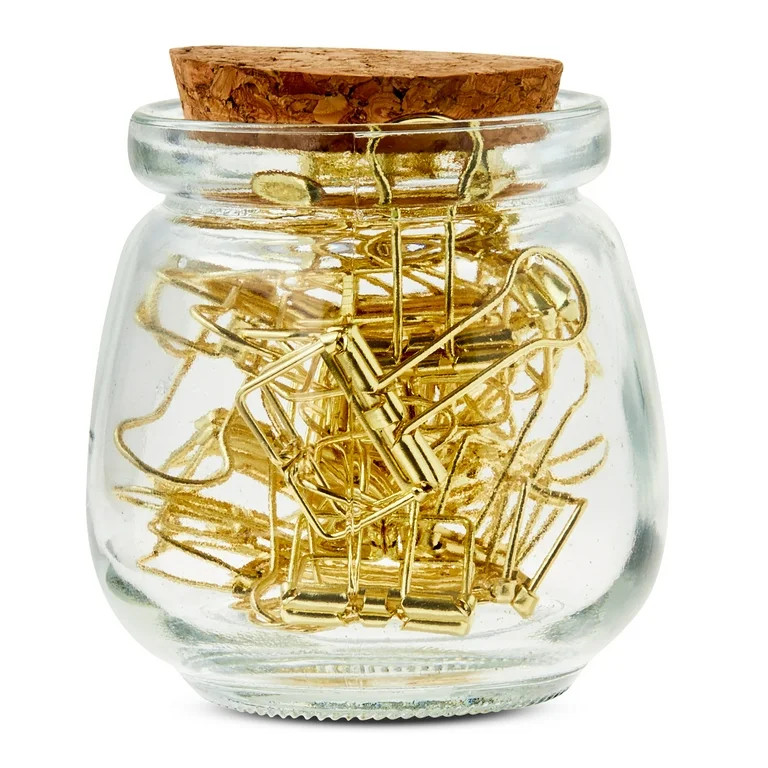 Pen+Gear Metal Binder Clips, Gold, 18 Count, Clear Visibility - Walmart.com | Walmart (US)