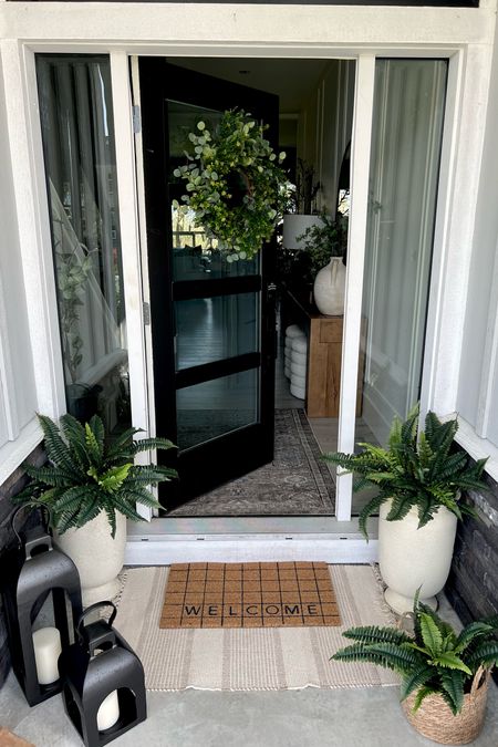 Outdoor refresh: love the lanterns, the planters from Target.
Freshen up the front porch with budget friendly pieces! 
Home exterior inspiration 

#LTKhome