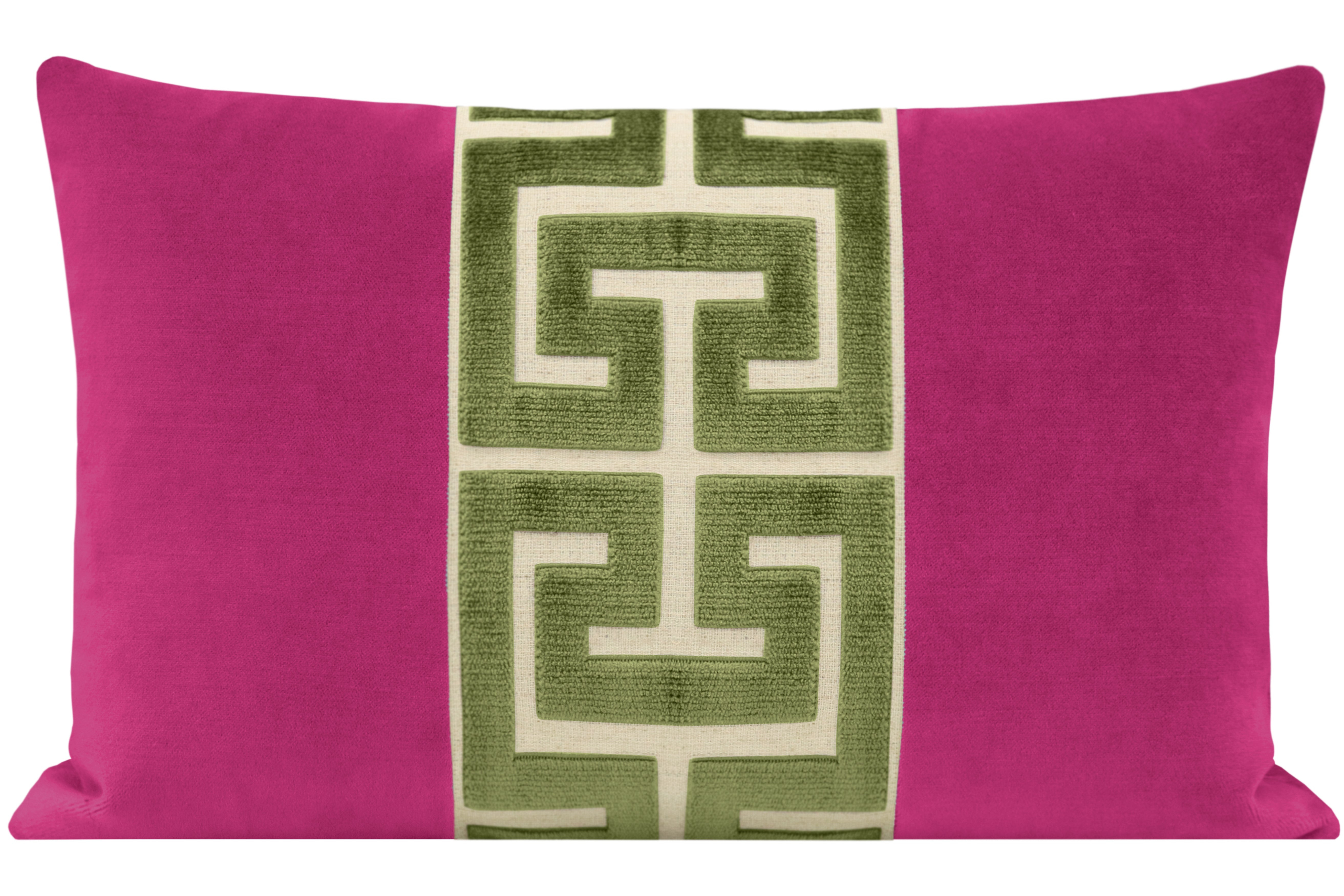 The Little Lumbar :: Society Velvet // Cerise + Olive Greek Trim | LITTLE DESIGN COMPANY