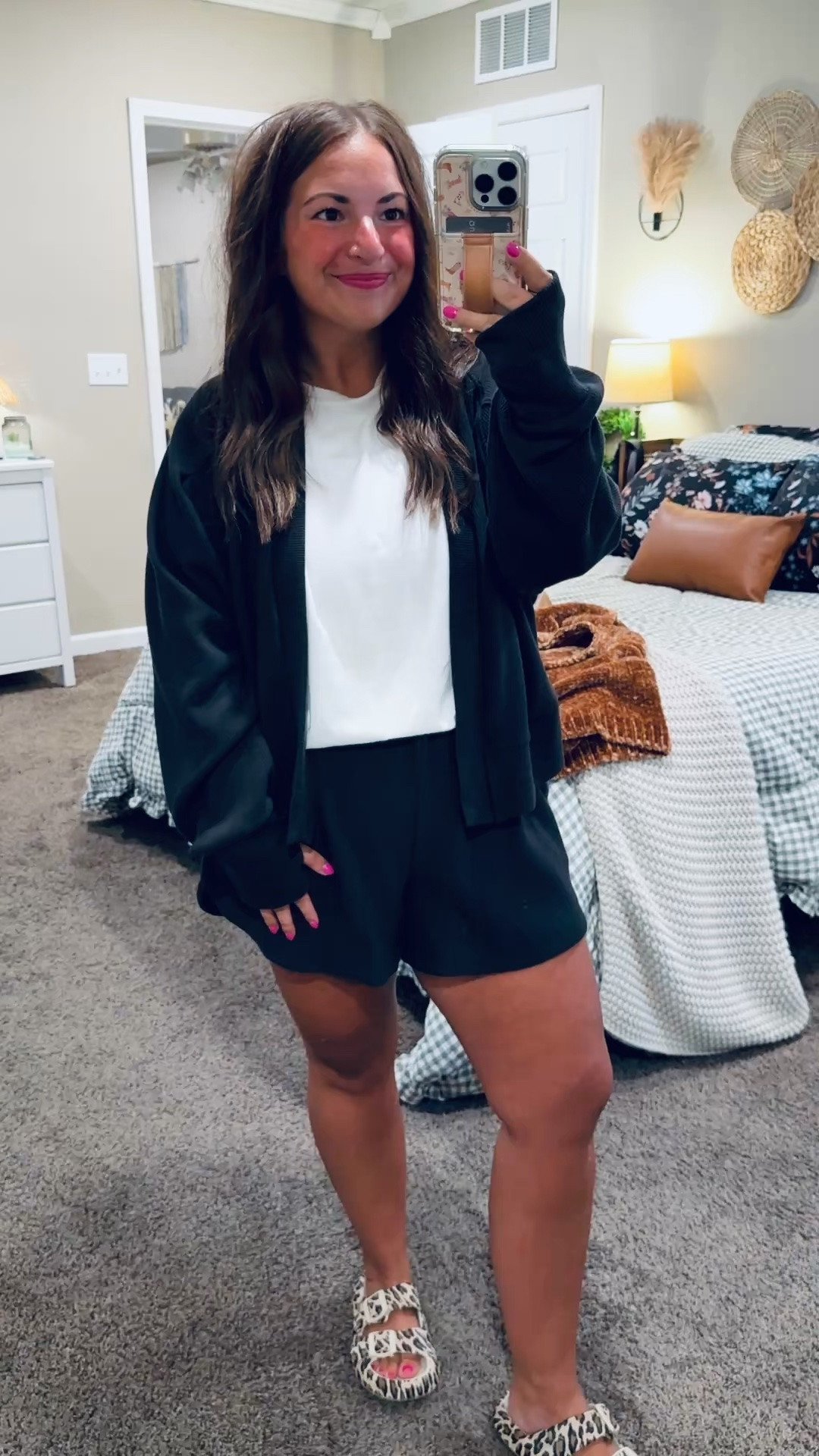 This comfy Walmart outfit is perfect for transitioning into fall! Wear the cardigan and shorts together now, then style them separately as the weather cools down. 🖤✨


sandals: fit true to size // wearing a 5
shorts: fit true to size // wearing a large
tee: fits true to size // wearing a large
cardigan: fits true to size // wearing a large (kind of a cropped fit) 

 #LTKMidsize