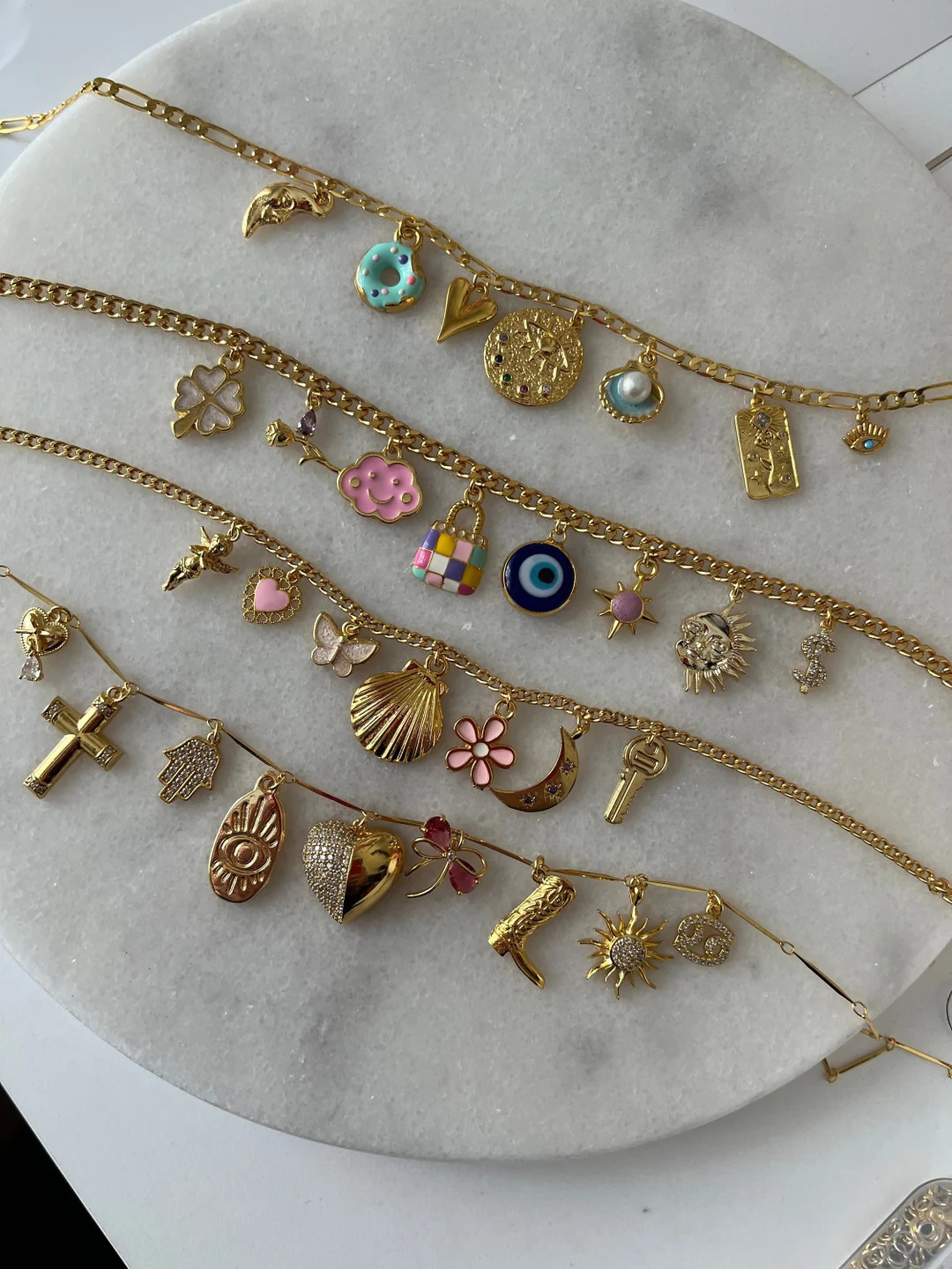 Charm Necklace, Build Your Own Custom Charm Necklace, Desing Your Own Custom Pendant, Gold Charm ... | Etsy (US)