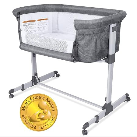Papablic 2-in-1 Bonni Baby Bassinet & Bedside Sleeper, Grey | Amazon (US)