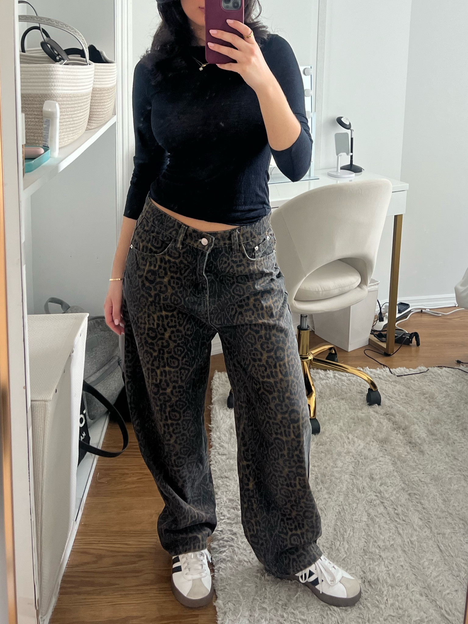 Amazon leopard print jeans - size L  🐆 #amazonfinds #leopardprintjeans