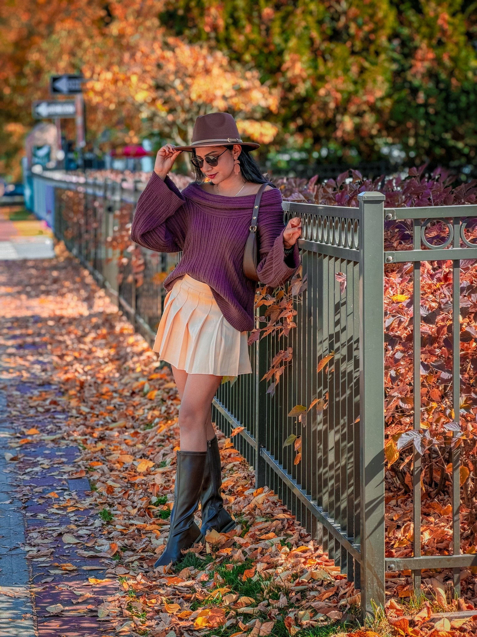 My favorite colour for fall🤎

Fall sweater, pleated skirt, chocolate brown boots, fedora hat, fall fashion, fall outfit, fall collection, fall ootd, outfit inspo, outfit inspiration 

#LTKStyleTip #LTKTravel #LTKSeasonal