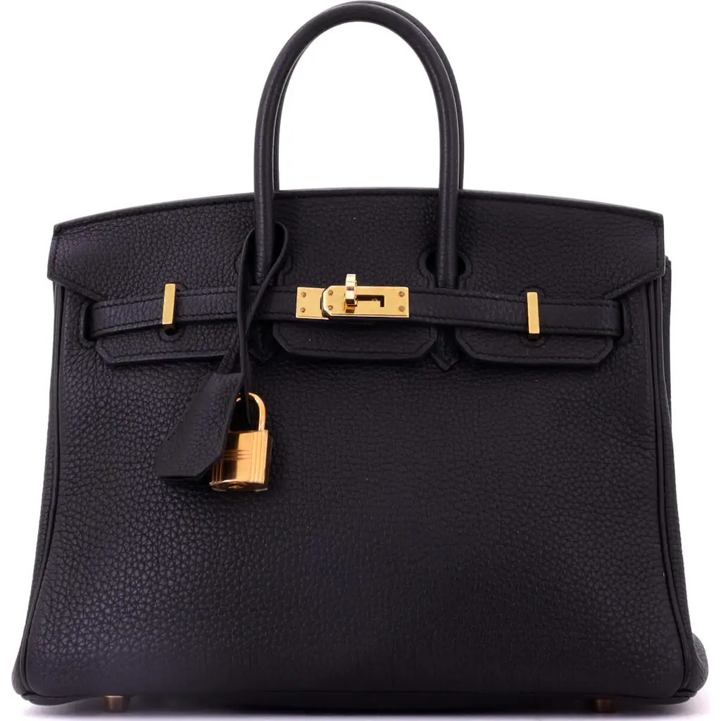 Pre-Owned Hermes Birkin Handbag Black Togo with Gold Hardware 25 in Noir at Nordstrom, Size Small | Nordstrom