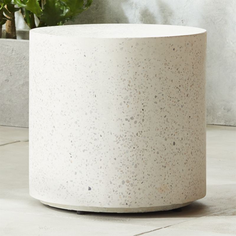 Terrazzo White Outdoor Patio Side Table + Reviews | CB2 | CB2