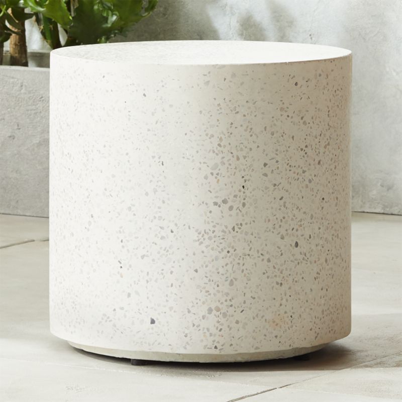 Terrazzo White Modern Outdoor Patio Side Table + Reviews | CB2 | CB2