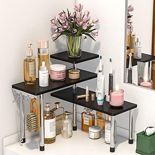 ZHWS Bathroom Counter Organizer Corner Shelf – Bathroom Organization Bamboo 3 Tier Spice Rack M... | Amazon (US)