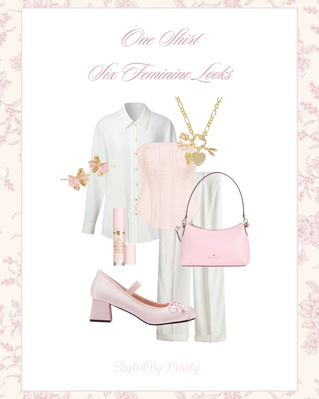 How to style one shirt in 5 ways 🎀🤍

White shirt, under 100 shirt, under 50 finds, Feminine outfit, feminine style, fall outfit, fall fashion, pink outfit, preppy outfit, classy outfit, ballerina shoes, preppy shoes 

#LTKStyleTip #LTKFindsUnder100 #LTKBeauty