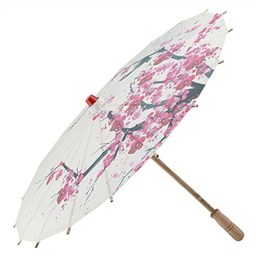 Tomotato Paper Umbrella Parasol, Plum Blossoms Japanese Chinese Paper Umbrella for Wedding Decor ... | Amazon (US)