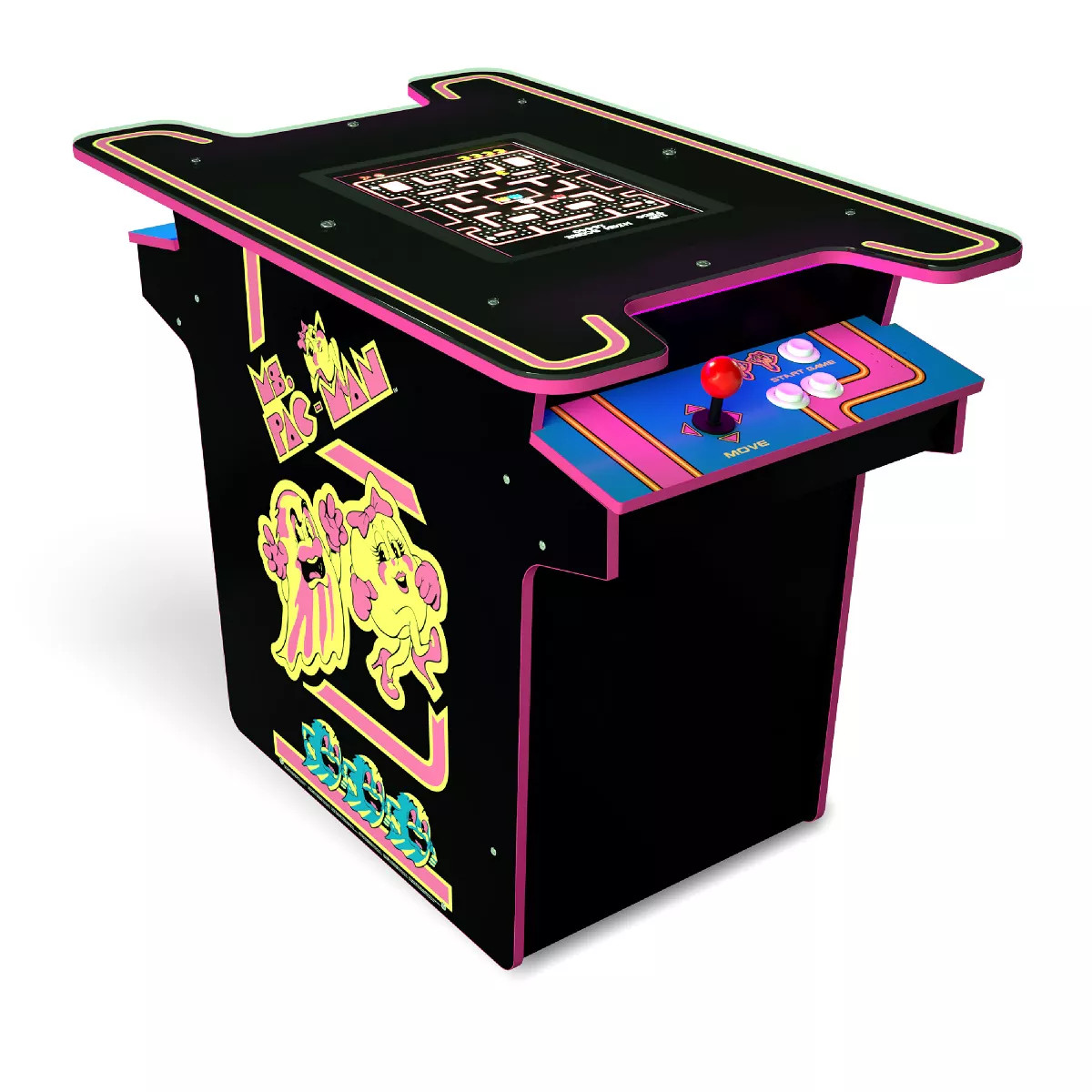 Arcade1Up Ms. PAC-MAN Head-to-Head Arcade Table with 12 Games, Multiplayer Control Panel, and 17-... | Target