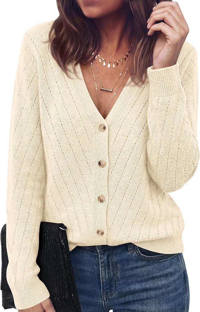 PRETTYGARDEN Women's Cozy Cardigan Sweater with Button | Amazon (US)