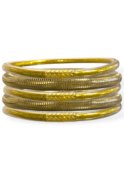 King of the World Gold Glitter Tube and Cobra Chain Bracelet Set | The Willow Tree