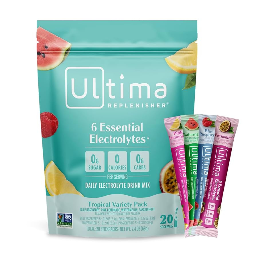 Ultima Replenisher Daily Electrolyte Powder Drink Mix – Sugar Free – Tropical Variety, 20 Sti... | Amazon (US)