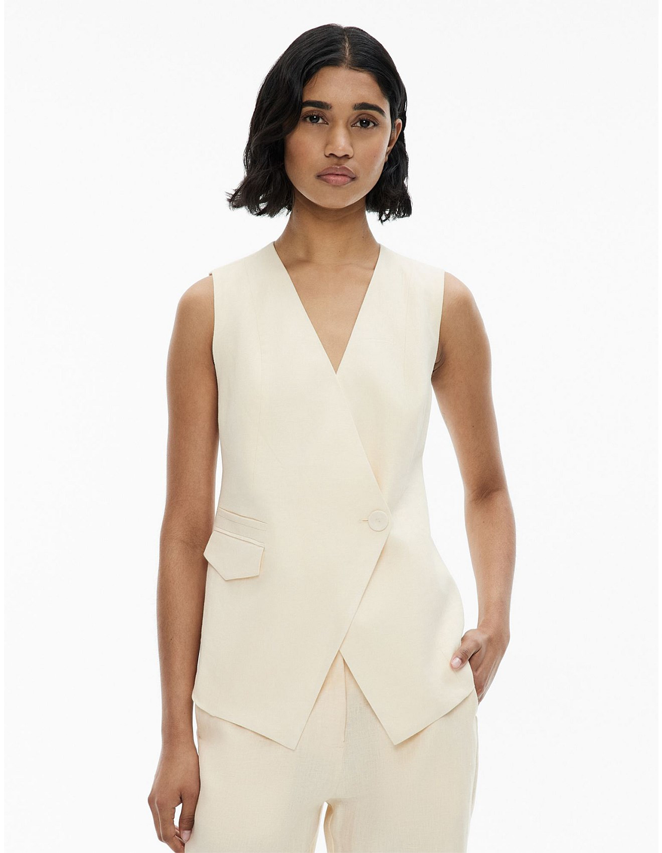 Overlap Button Vest | David Jones (Australia & New Zealand)