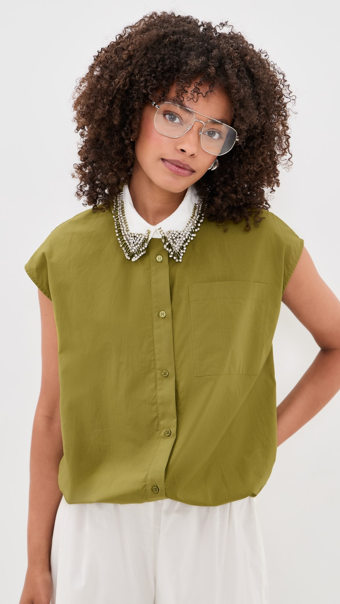 Janky Beaded Collar Shirt | Shopbop