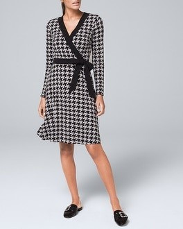 Reversible Houndstooth/Black Dress | White House Black Market