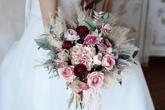 Rustic Boho Wedding Bouquetartificial Faux Flowers Home | Etsy | Etsy (US)