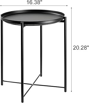 danpinera Metal Side Table, Black Side Table for Small Spaces Outdoor Patio Side Table Circle Met... | Amazon (US)